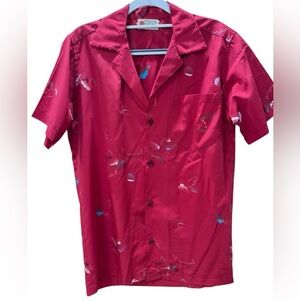 1960’s bespoke abstract custom made men’s buttons down shirt-S/M